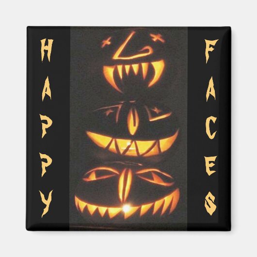 Happy Jack o'Lantern Faces Magnet (Vorne)