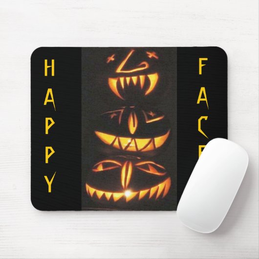 Happy Jack o'Lantern Faces Mousepad (Mit Mouse)