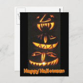 Happy Jack o'Lantern Faces Postkarte (Vorne/Hinten)