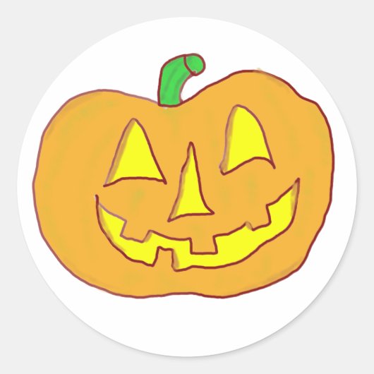 Happy Jack O'Lantern Runder Aufkleber (Vorderseite)