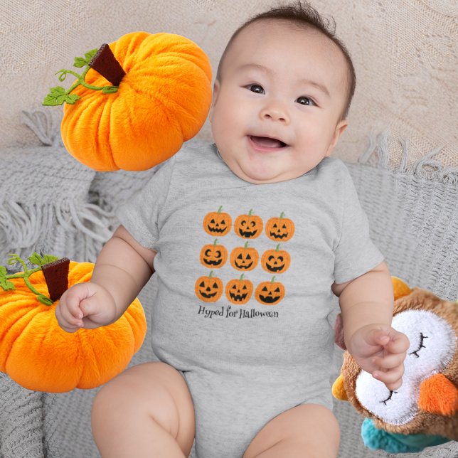 Happy Jack O'Lanterns Baby Strampler (This item is for display purposes only to illustrate the design element. )