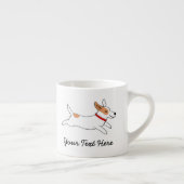Happy Jack Russell Terrier Cartoon Dog Running Espressotasse (Rechts)