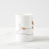 Happy Jack Russell Terrier Cartoon Dog Running Porzellantasse (Vorderseite)