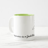 Happy Jack Russell Terrier Cartoon Dog Running Zweifarbige Tasse (Vorderseite Links)