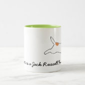 Happy Jack Russell Terrier Cartoon Dog Running Zweifarbige Tasse (Mittel)