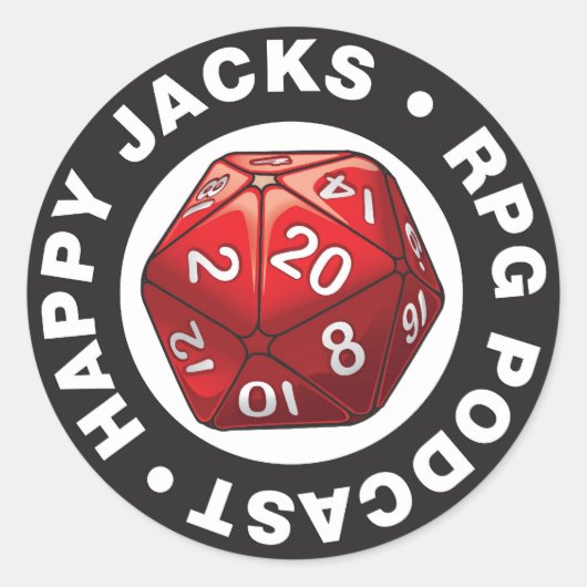 Happy Jacks d20 Logo-Aufkleber Runder Aufkleber (Vorderseite)