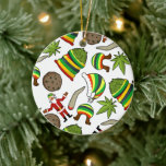 Happy Jamaican Christmas Keramik Ornament<br><div class="desc">Glücklicher jamaikanischer Weihnachtsschmuck Keramik.</div>