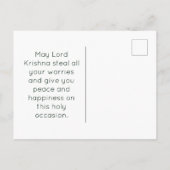 Happy Janmashtami Einladungspostkarte (Rückseite)