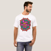 Happy Janmashtami in einer Mandala. T-Shirt (Vorne ganz)