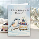 Happy January 30th Birthday Nuthatch Bird Karte