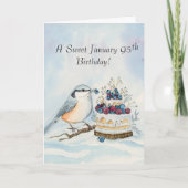 Happy January 95th Birthday Nuthatch Bird Karte (Vorderseite)