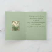 Happy January Birthday Galanthus Flowers Art Nouve Karte (Innenseite)