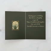 Happy January Birthday Galanthus Flowers Art Nouve Karte (Innenseite)