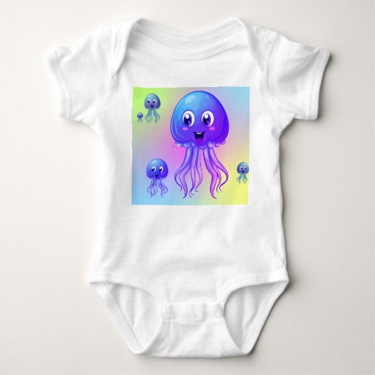 Happy Jellyfish Baby Strampler (Vorderseite)