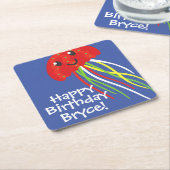 Happy Jellyfish Personalisiert Paper Untersetzer (angewinkelt)