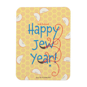 Happy Jew Year Rosh Hashanah Holiday Card Magnet
