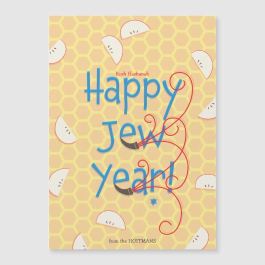 Happy Jew Year Rosh Hashanah Holiday Card Magnetkarte (Vorderseite)