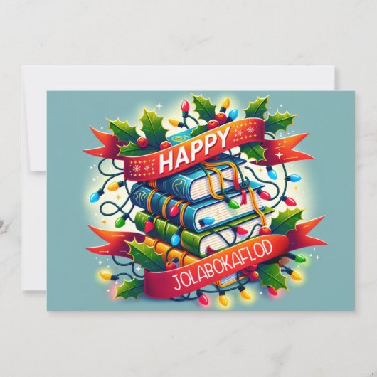 Happy Jolabokaflod Einladung (Vorderseite)