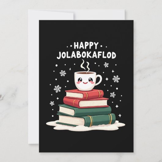 Happy Jolabokaflod Familienfeier Geschenk Feiertagskarte (Vorderseite)