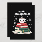 Happy Jolabokaflod Familienfeier Geschenk Feiertagskarte (Vorne/Hinten)