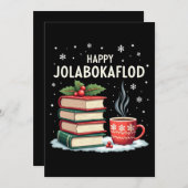 Happy Jolabokaflod Familienfeier Geschenk Feiertagskarte (Vorne/Hinten)