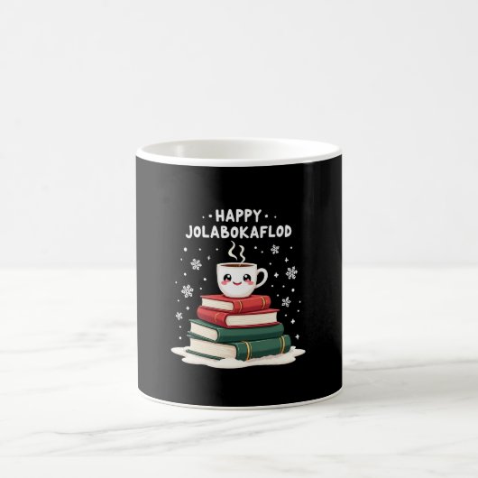 Happy Jolabokaflod Familienfeier Geschenk Kaffeetasse (Mittel)