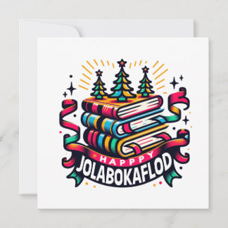 Happy Jolabokaflod Feiertagskarte
