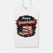 Happy Jolabokaflod Giftholida Einladung Geschenkanhänger (Rückseite)