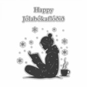 Happy Jolabokaflod - Isländisch Book Flood Gift Aufkleber (Vorderseite)