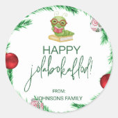 Happy Jolabokaflod Isländisch Buch Weihnachten Runder Aufkleber (Vorderseite)