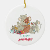 Happy Jolabokaflod Maus Weihnachten Keramik Ornament (Vorne)