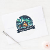 Happy Jolabokaflod Runder Aufkleber (Umschlag)