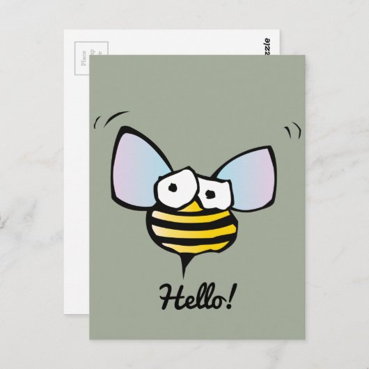 Happy Jolly Bee Postkarte (Vorne/Hinten)