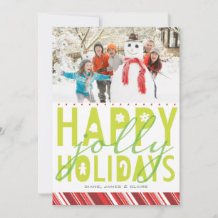 Happy Jolly Holiday Foto Card Feiertagskarte