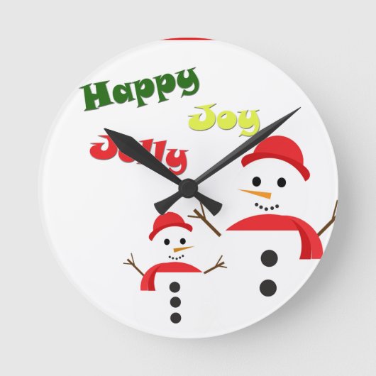 Happy Jolly Joy Runde Wanduhr (Vorderseite)