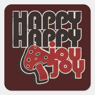 Happy Joy Quadratischer Aufkleber