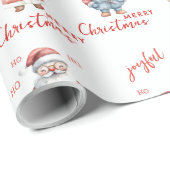 Happy Joyful Santa Claus Ho Ho Ho Ho Frohe Weihnac Geschenkpapier (Rolleneckpunkt)