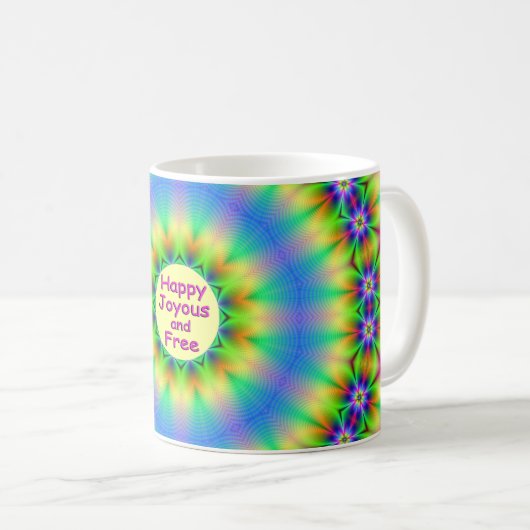 Happy, Joyous and Free Mandala Kaffeetasse (VorderseiteRechts)