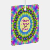 Happy, Joyous and Free Mandala Ornament Aus Metall (Vorderseite Rechts)