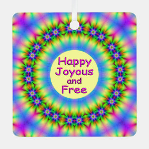Happy, Joyous and Free Mandala Ornament Aus Metall