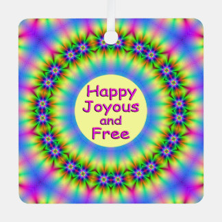 Happy, Joyous and Free Mandala Ornament Aus Metall