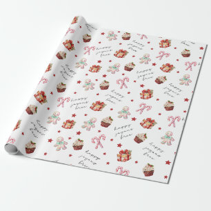 Happy Joyous Free Niedlich Christmas Geschenk Geschenkpapier