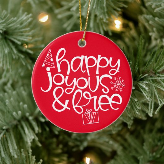 Happy, Joyous & Free Ornament for Sober Holidays (Baum)