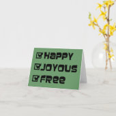 Happy Joyous Free Slogan Quote Spaß Text Grafik Karte (Gelbe Blume)