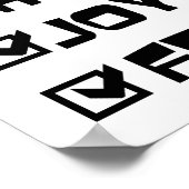 Happy Joyous Free Slogan Quote Spaß Text Grafik Poster (Ecke)