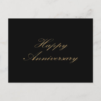 Happy Jubiläum Gold Schriftart Drehbuch schwarz Postkarte