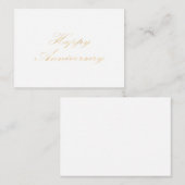 Happy Jubiläum Gold Schriftart Skript weiß Mitteilungskarte (Vorne/Hinten)