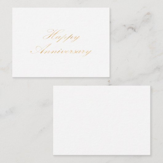 Happy Jubiläum Gold Schriftart Skript weiß Mitteilungskarte (Vorne/Hinten)