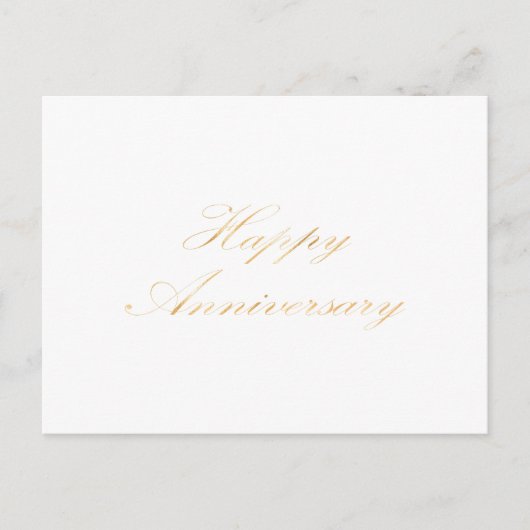 Happy Jubiläum Gold Schriftart Skript weiß Postkarte (Vorderseite)