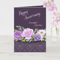 Happy Jubiläum Großeltern Lila Rose Damask